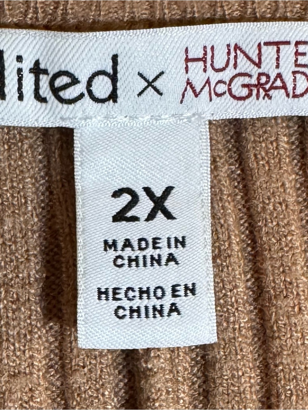 Ribbed Midi Dress in Tan (2X)